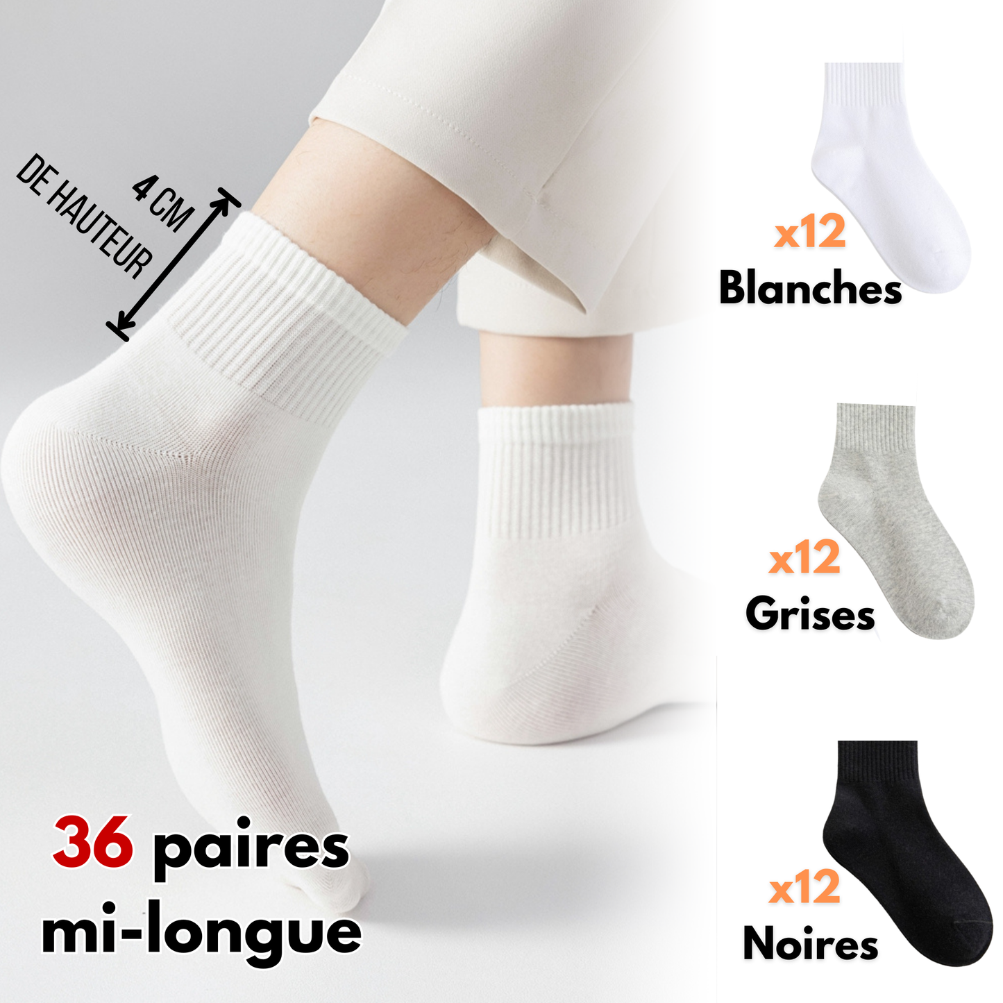 Pack chaussette mi-longue