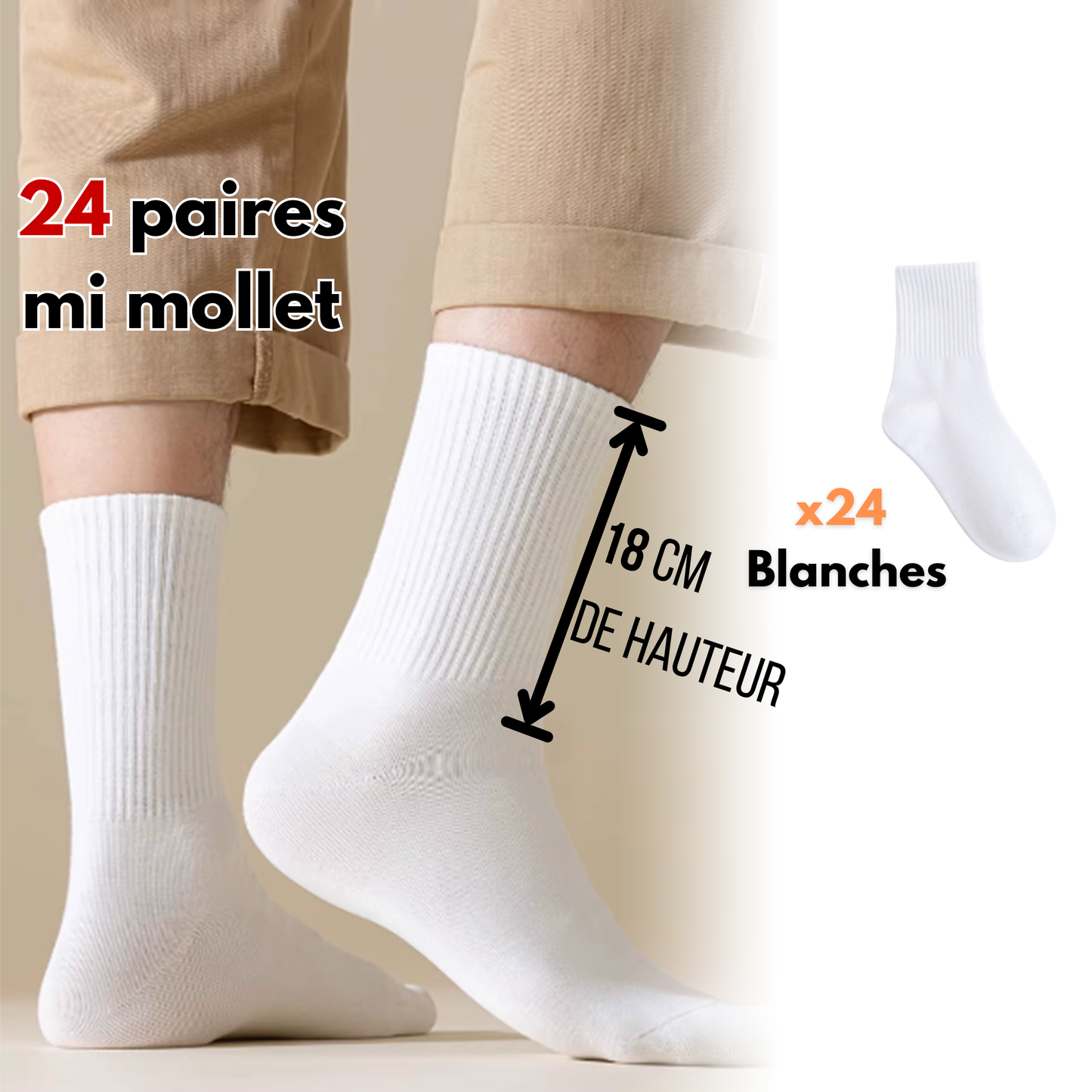 Pack chaussette Hautes et mi-mollet